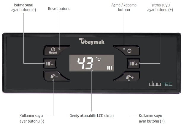 Baymak DuoTec Premix Kullanıcı Paneli